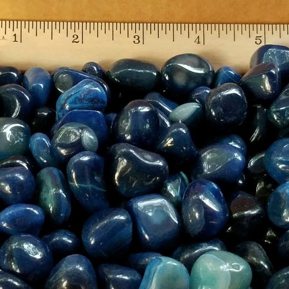 1/4 lb Tumbled Blue Brazilian Agate Gems Crystal - Picture 2 of 3
